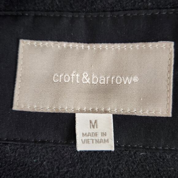 Croft & Barrow Quilted Zip Front Puffer Jacket Dyed Rabbit Fur Collar Size Med - Picture 2 of 6